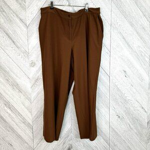 Eileen Fisher Pants Womens Plus Size 18 Brown Wide Leg Ankle Strech Lagenlook